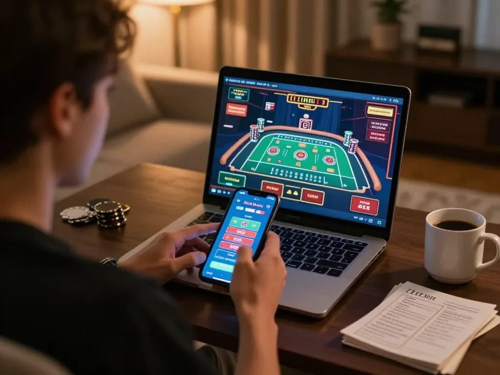 Enjoying online gaming at 88vvgo with live dealer action and strategic notes in a warm home setting