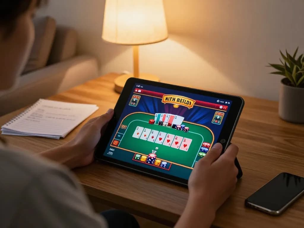 Sit back and enjoy online gaming with SUNWIN LINK MỚI on your tablet in a cozy setup.