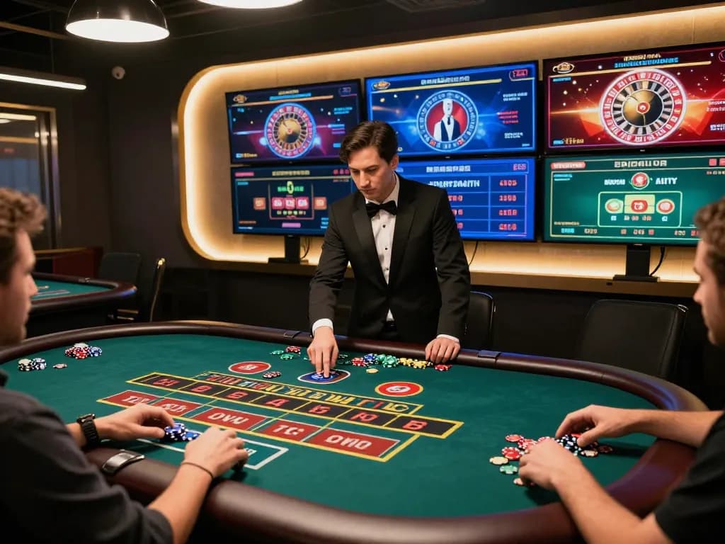 SC88 online gaming experience with a live dealer engaging players at a stylish digital table