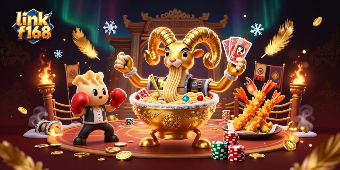 Seize your fortune with link f168 in this vibrant online casino illustration filled with dynamic gambling action.