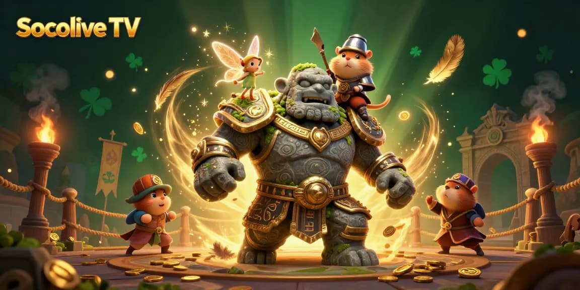 Socolive TV enhances your gaming with a vibrant scene of magical characters in a rich casino atmosphere.