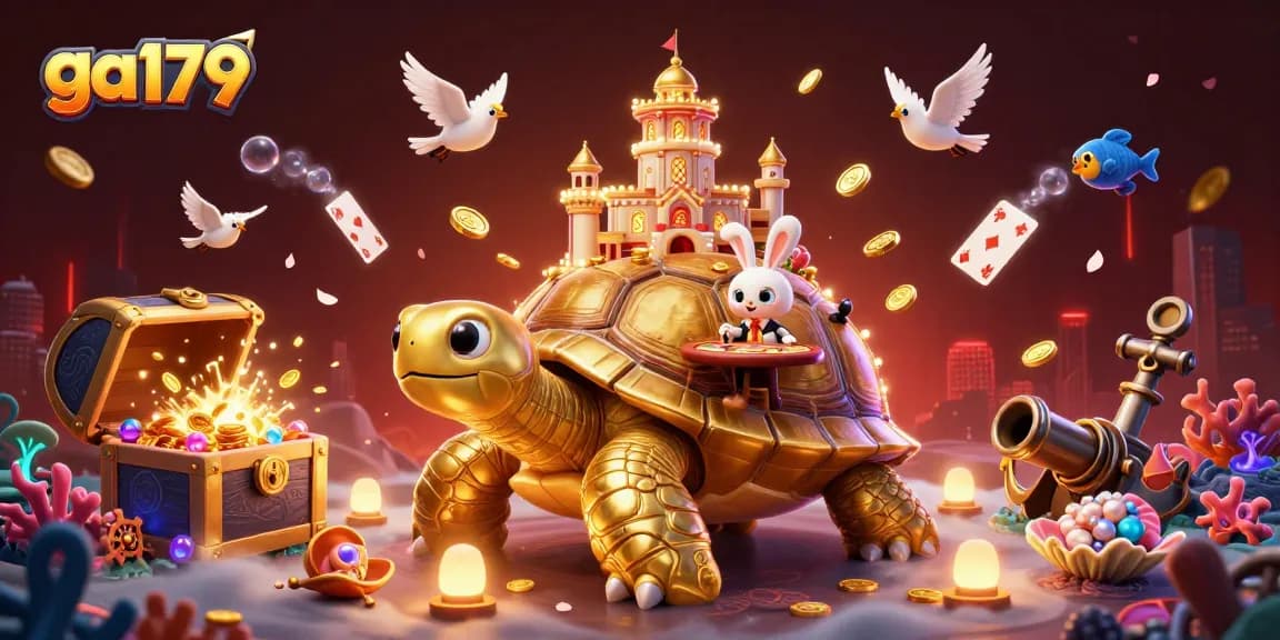 Engage with exciting gambling experiences at ga179, where giant tortoise and rabbit dealer spotlight the online casino world.