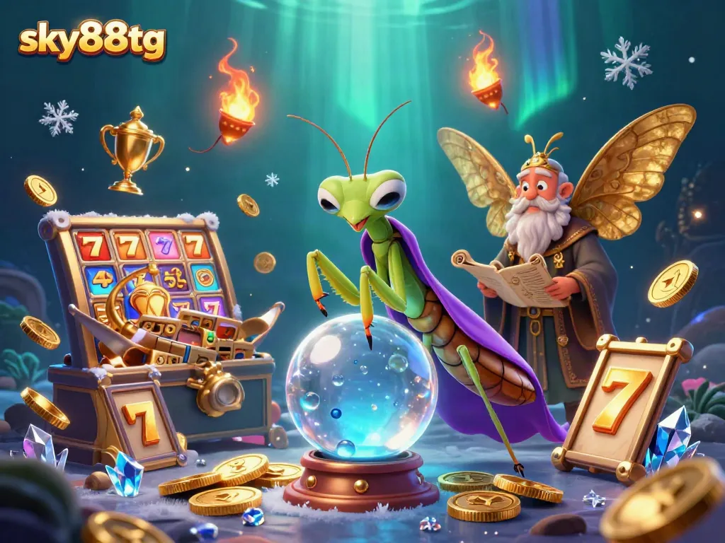Engage with sky88tg's thrilling 3D slots adventure featuring luck and fortune symbols.