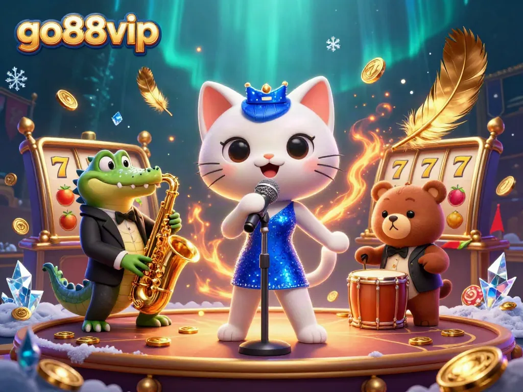 Engage with go88vip's thrilling casino atmosphere featuring vibrant characters and immersive gambling elements.