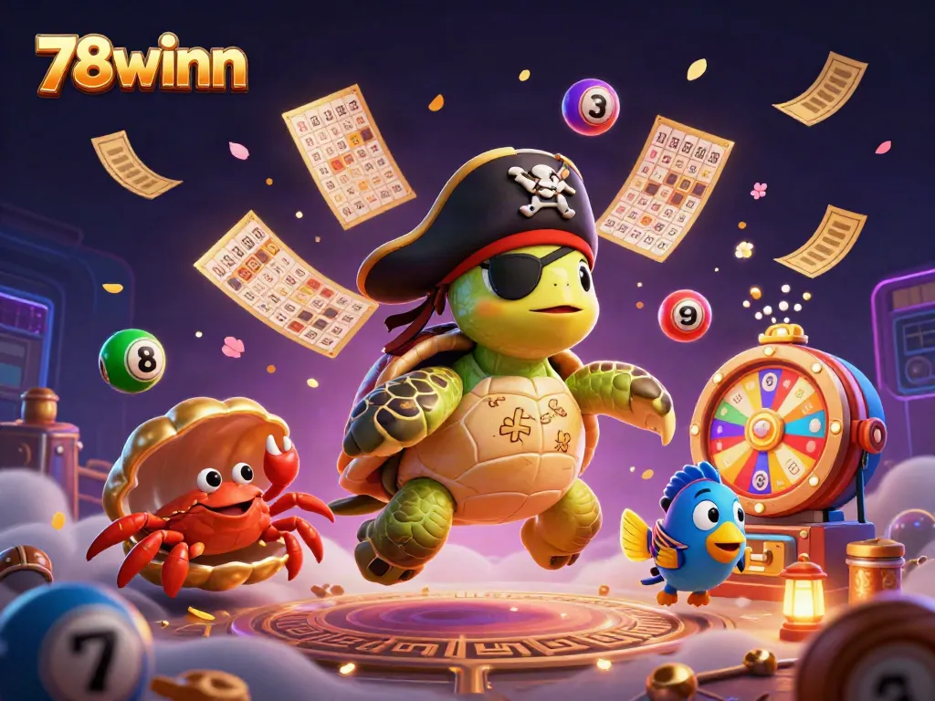 Engage with the excitement of 78winn through dynamic lottery elements surrounding vibrant characters in a thrilling casino scene.