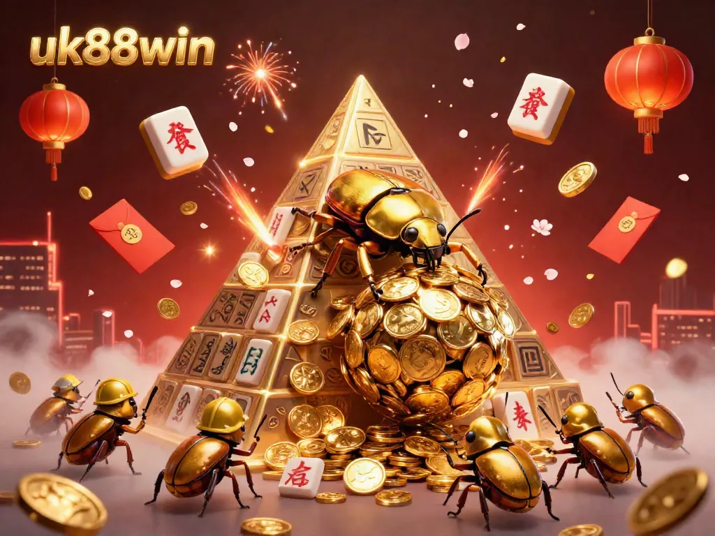 Engage with the dynamic casino experience of uk88win featuring golden beetles and festive symbols.