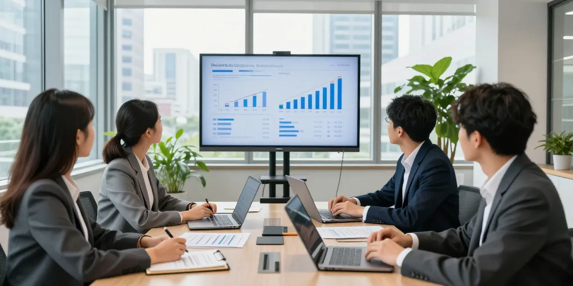 Team discussing small business accounting strategies in a modern office.