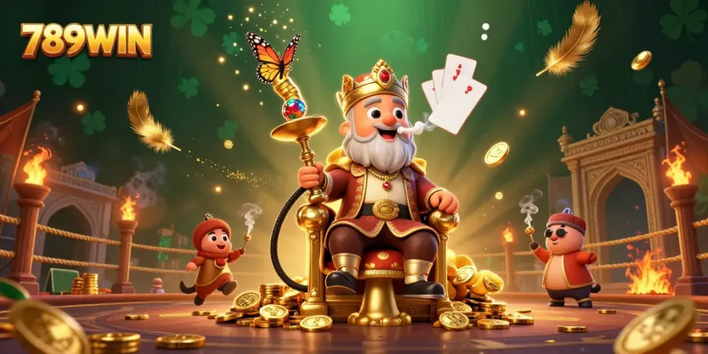 Experience thrilling gameplay at 789WIN with a vibrant scene featuring unique casino elements and characters.