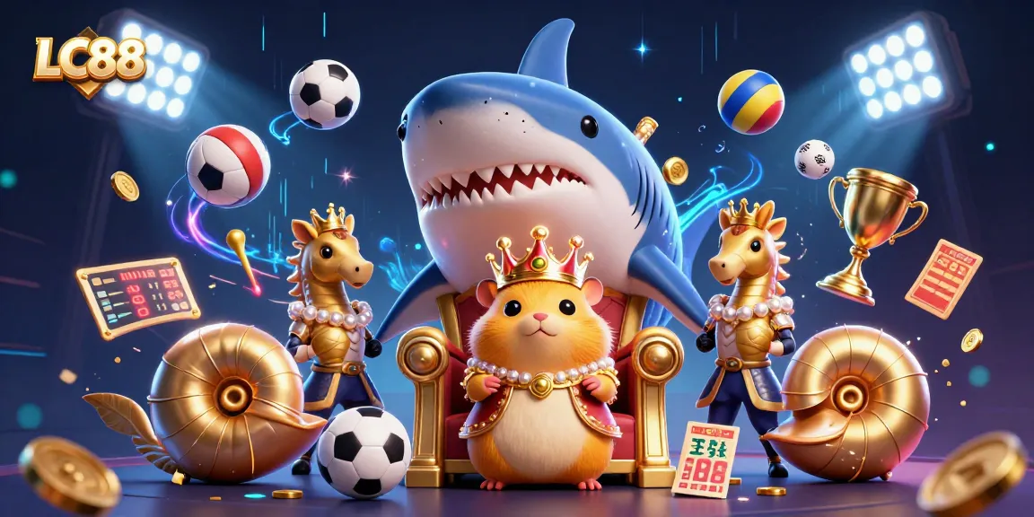 Experience thrilling fun at LC88 with dynamic sports elements and a royal hamster king.