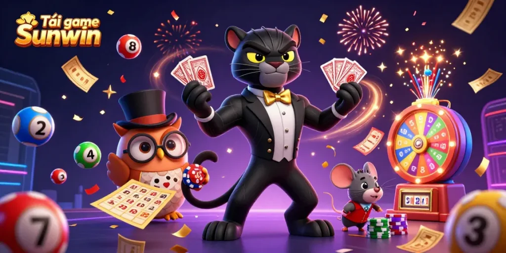Engage in Tải game Sunwin with fun 3D characters and lively casino elements creating excitement.