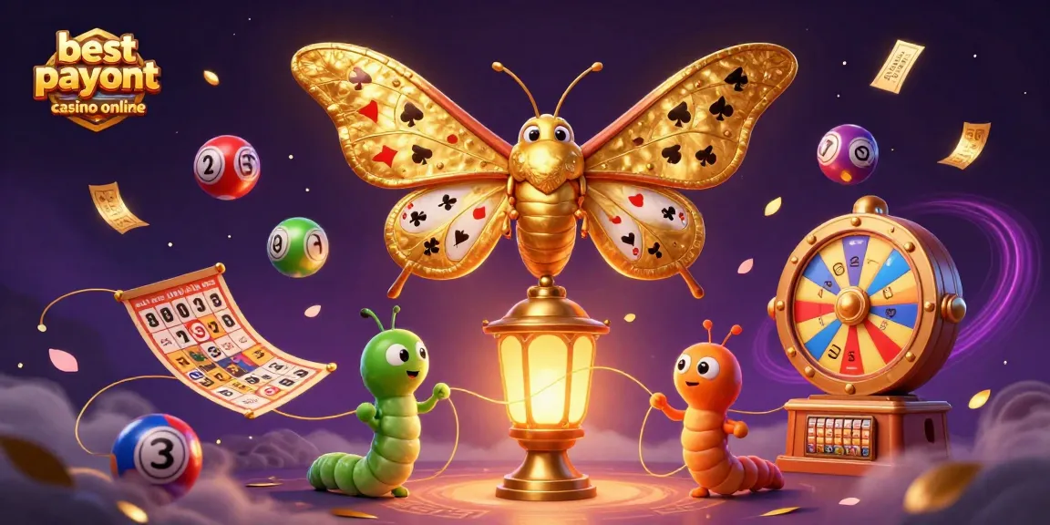 Experience the excitement of the best payout casino online with colorful lottery elements and an enchanting casino scene.