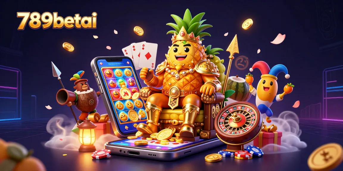 Experience the vibrant play of 789betai in a 3D casino scene featuring animated characters and gaming elements.