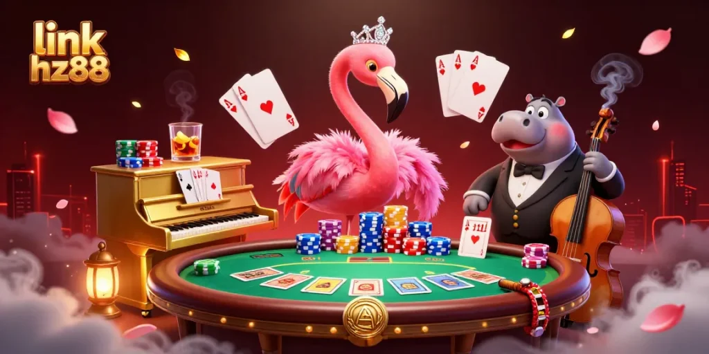 Experience the excitement with link Hz88, featuring vibrant 3D casino characters and dynamic gaming elements.