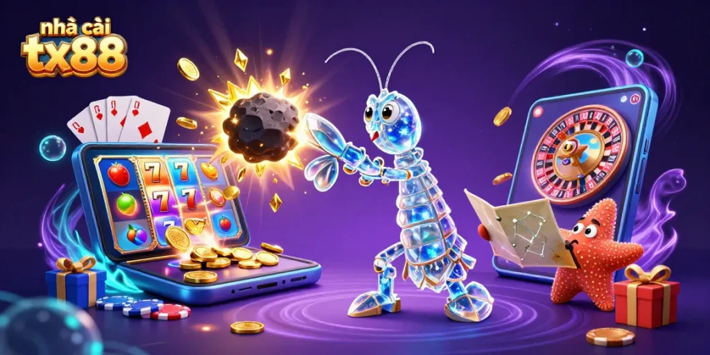 Engage with nhà cái tx88 through stunning casino-themed adventures with vibrant 3D characters and elements.