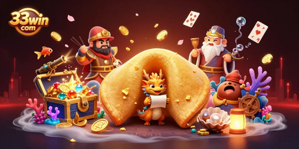 Experience the thrilling world of 33win com as golden fortune delights and casino treasures explode in a vibrant scene.