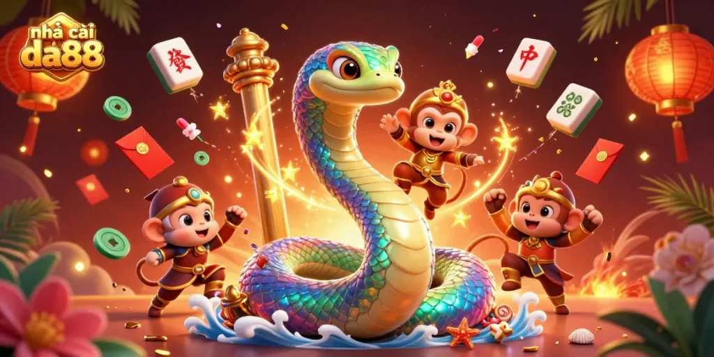 Experience the vibrant thrill of nhà cái da88 with colorful casino elements and dynamic characters.
